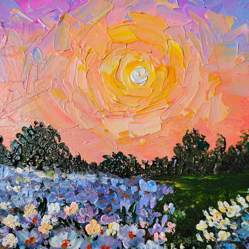 掛畫 白花 山水畫 牆飾 夕陽 客堂掛畫 喬遷禮物 結婚禮物