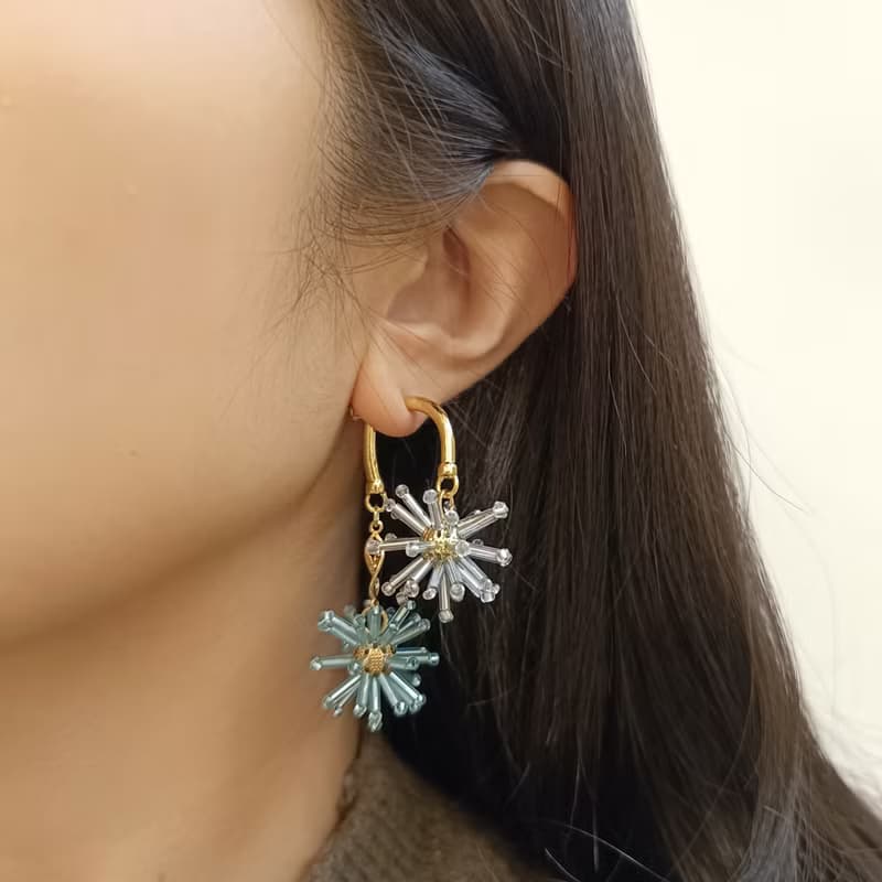 1KM火樹銀花•雙色煙花球兩戴耳環-2色