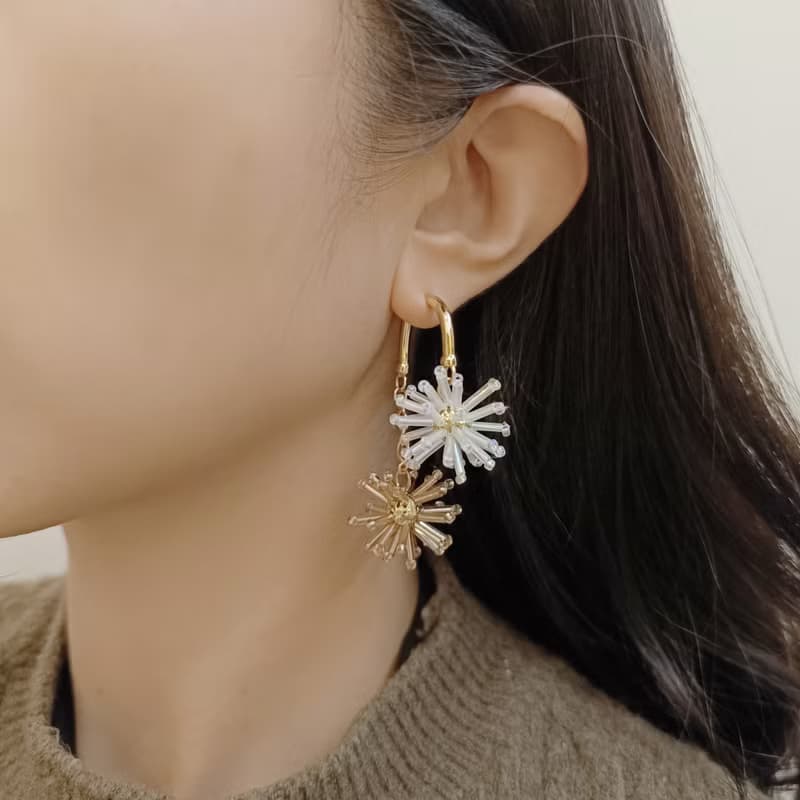 1KM火樹銀花•雙色煙花球兩戴耳環-2色