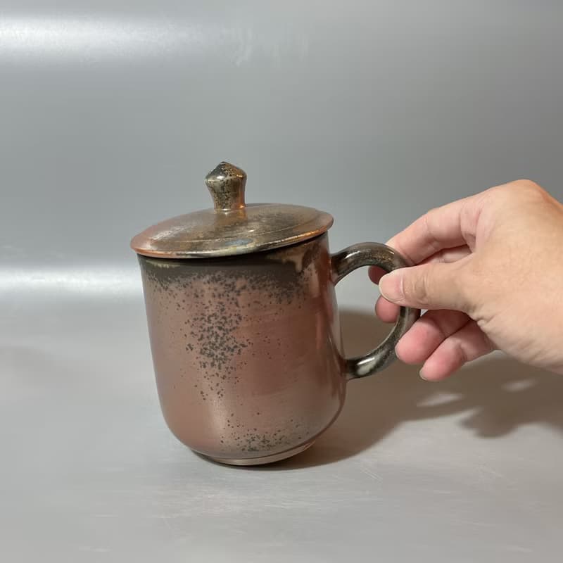 柴燒500cc有蓋馬克杯 / 啤酒杯 / 小平凡手作