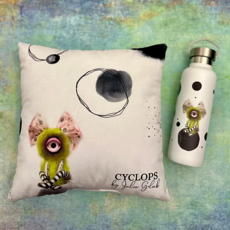 Steel bottle in cyclops style. Stainless steel thermos. Bottle for water
