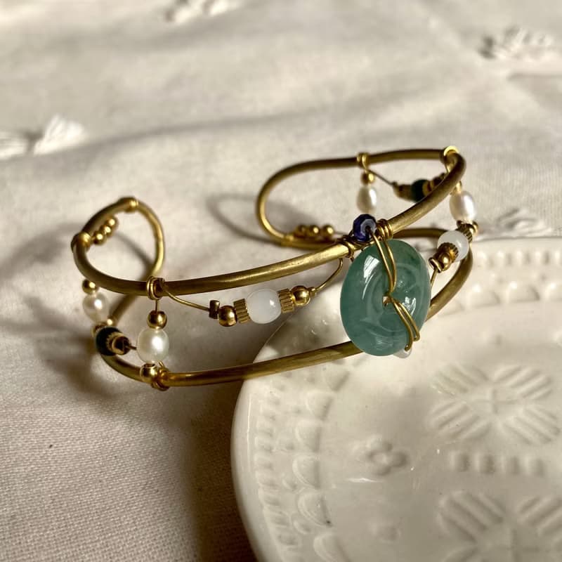 老林雜貨 | 翡翠黃銅手鐲