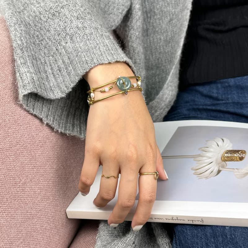 老林雜貨 | 翡翠黃銅手鐲