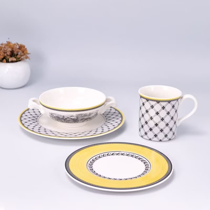 德VB │奧頓系列組合-經典單人副餐杯碗盤4件組(4款挑選)