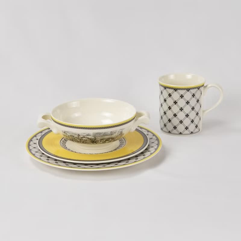 德VB │奧頓系列組合-經典單人副餐杯碗盤4件組(4款挑選)