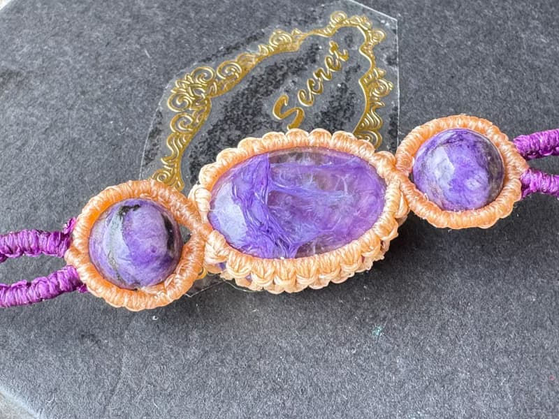 230604 Macrame 南美蠟線 紫龍晶 手鍊