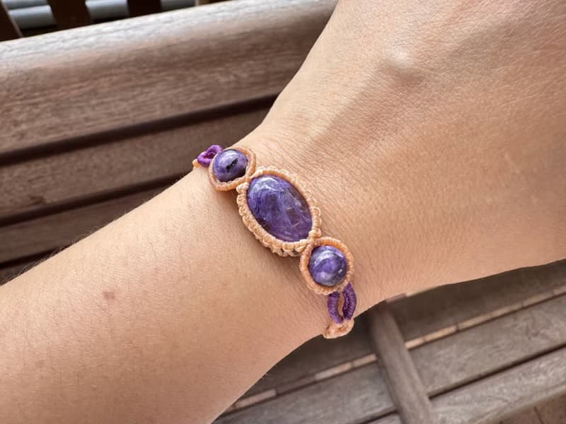 230604 Macrame 南美蠟線 紫龍晶 手鍊