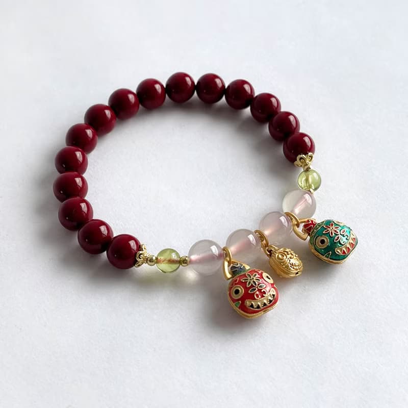 寶石系 吞金獸 天然紫金砂 荔枝凍 橄欖石 925純銀 手鍊