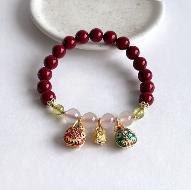 寶石系 吞金獸 天然紫金砂 荔枝凍 橄欖石 925純銀 手鍊