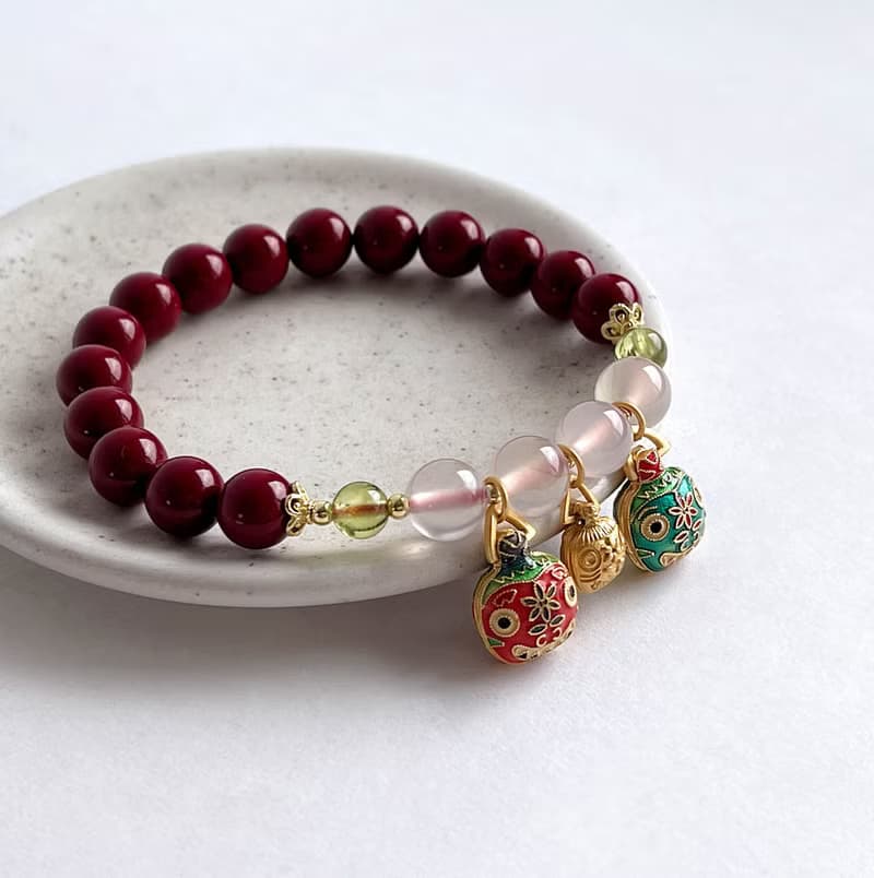 寶石系 吞金獸 天然紫金砂 荔枝凍 橄欖石 925純銀 手鍊