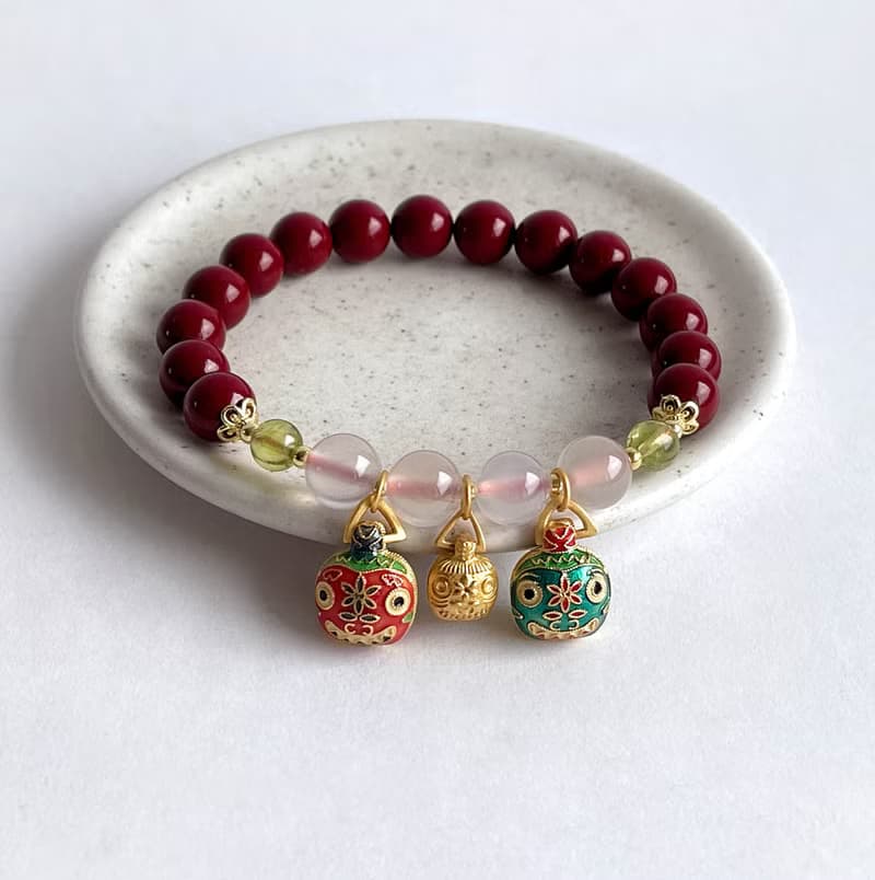 寶石系 吞金獸 天然紫金砂 荔枝凍 橄欖石 925純銀 手鍊