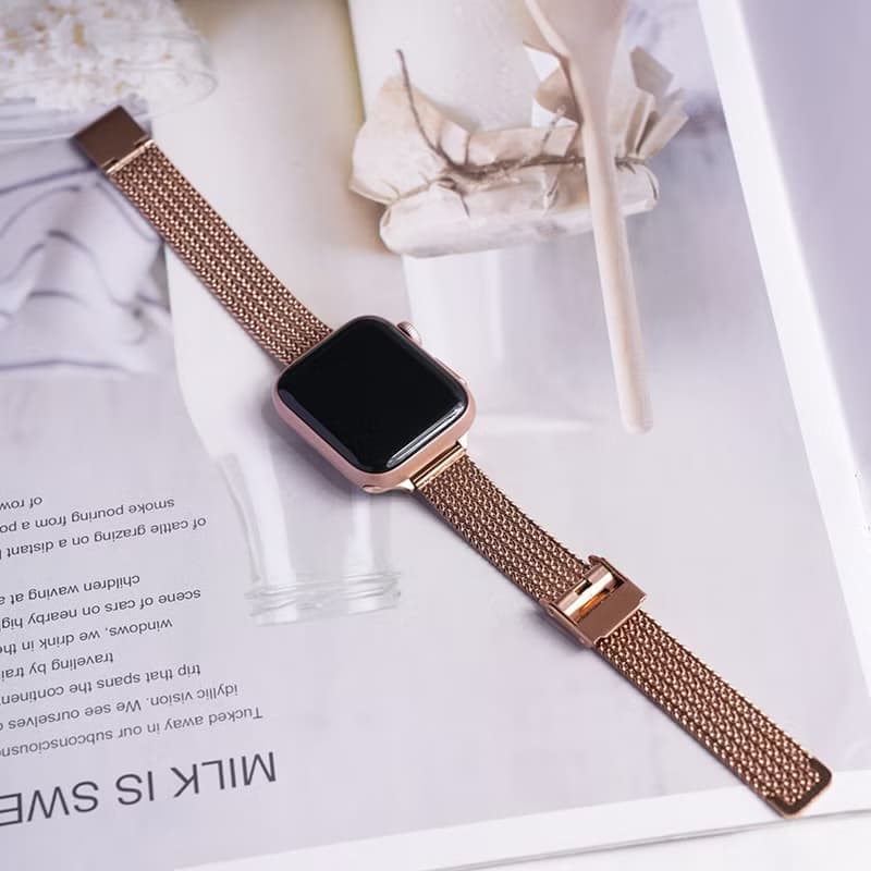 Apple watch - 新款14mm不銹鋼米蘭細腕錶帶 錶帶