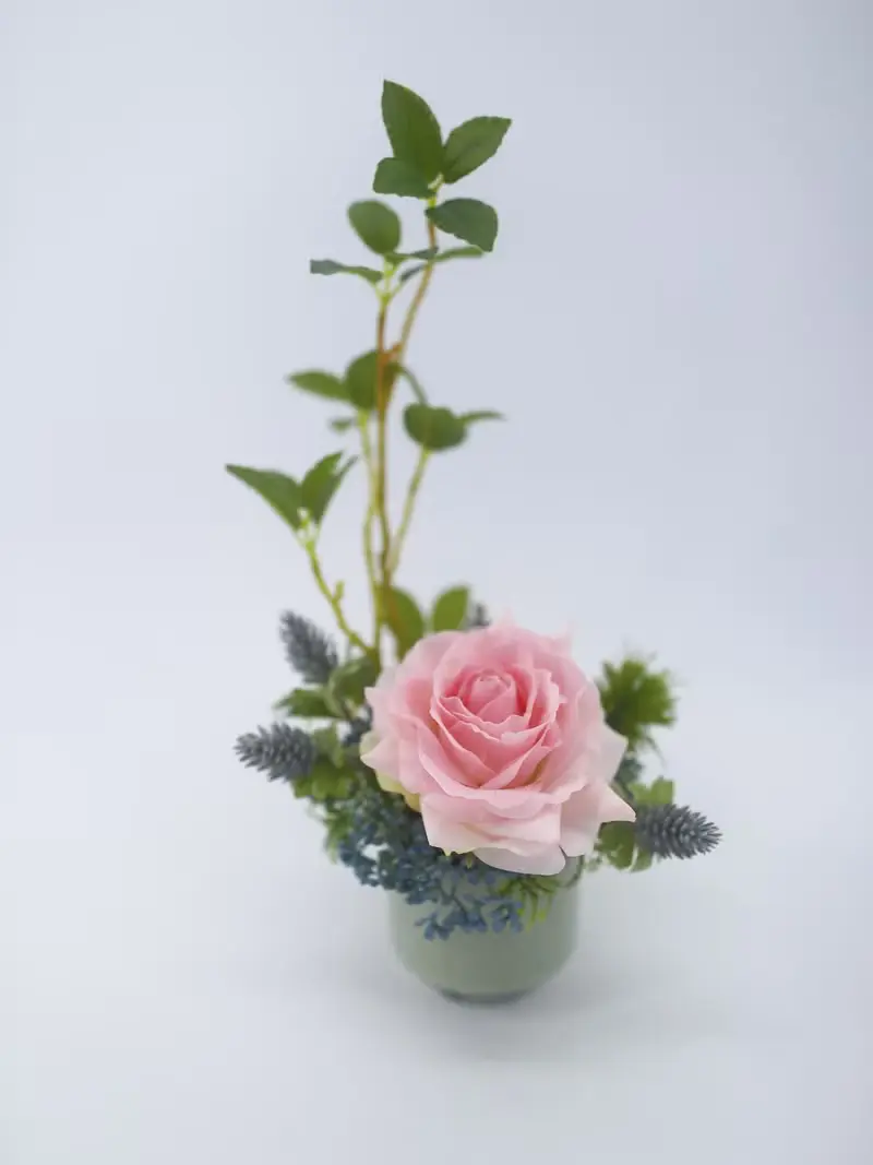 粉玫瑰榕樹枝日式陶盆香氛花禮/入厝禮/開幕/喬遷/送禮/植栽