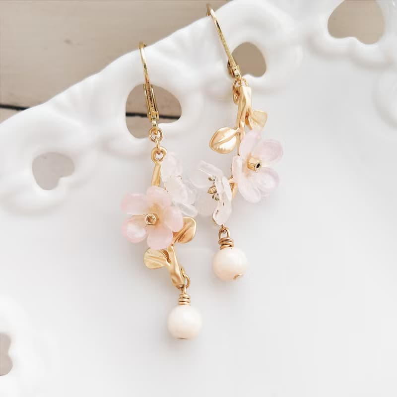 耳環 害羞小花束  (可改夾式)