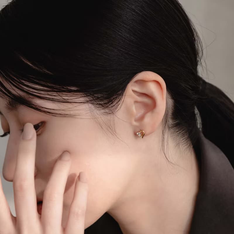 【送禮推薦】心扉。鑲鑽耳環