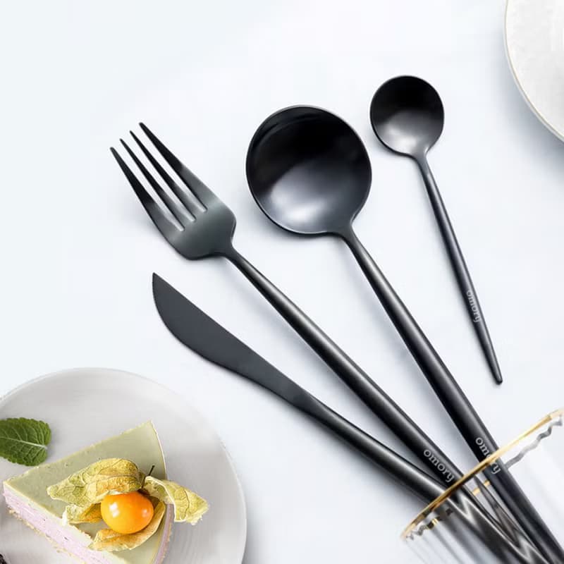 【OMORY】 不鏽鋼鍍鈦輕奢 消光黑/玫瑰金