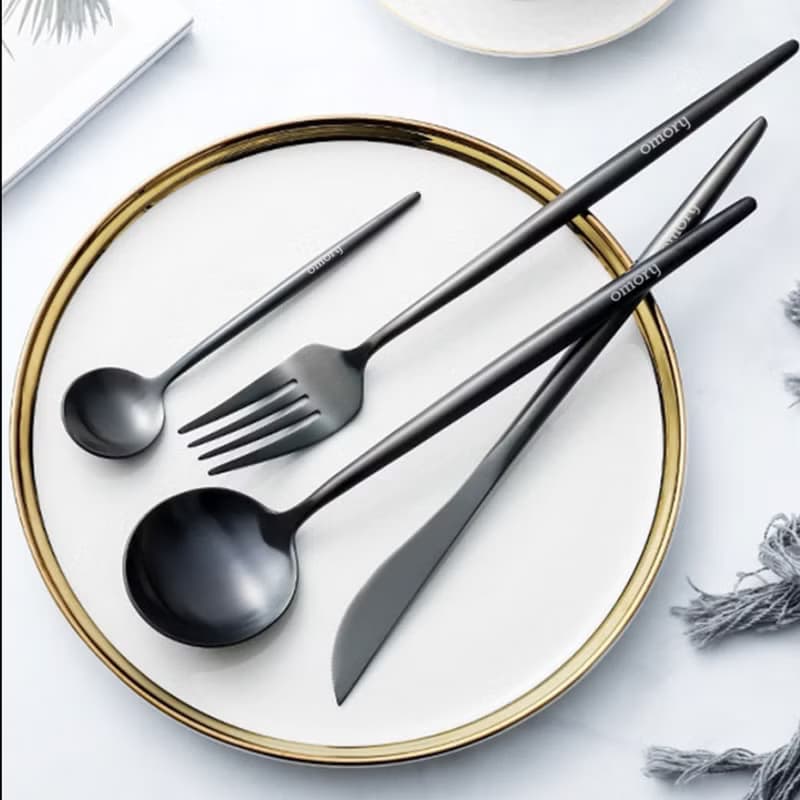 【OMORY】 不鏽鋼鍍鈦輕奢 消光黑/玫瑰金