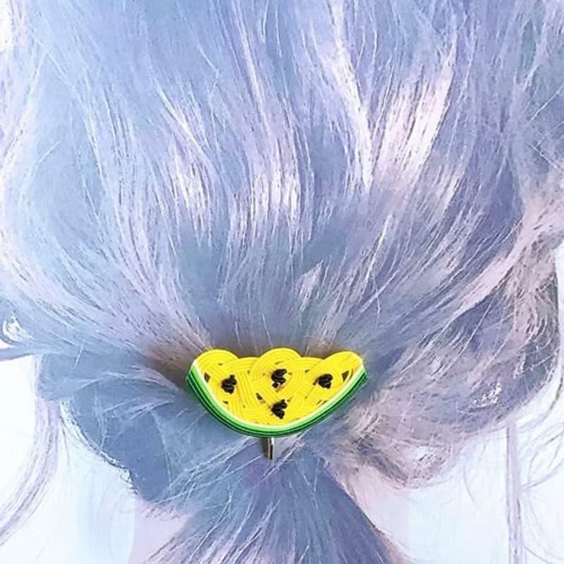 水引　ポニーフック【すいか】黄色　可愛い　スイカ