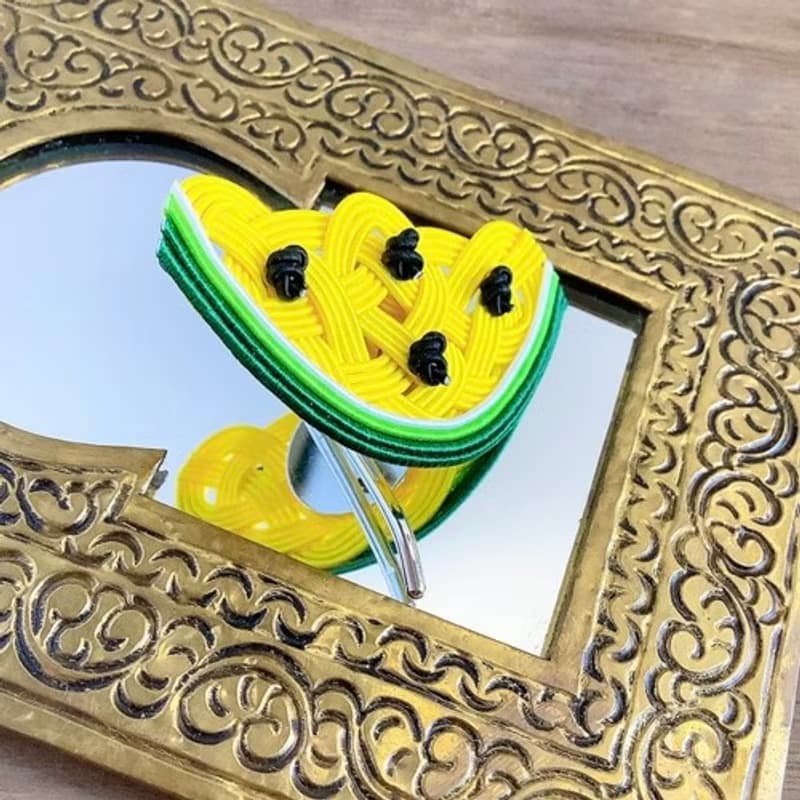 水引　ポニーフック【すいか】黄色　可愛い　スイカ