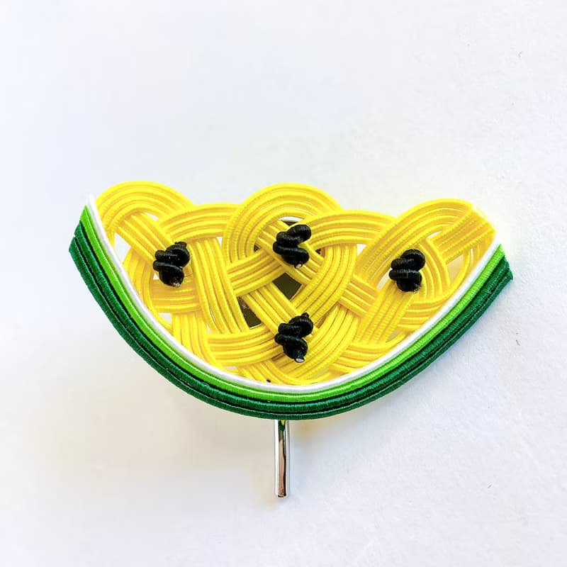 水引　ポニーフック【すいか】黄色　可愛い　スイカ
