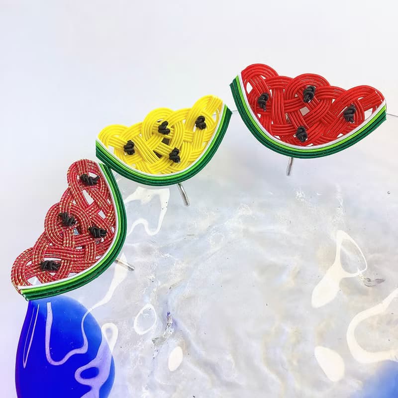 水引　ポニーフック【すいか】黄色　可愛い　スイカ