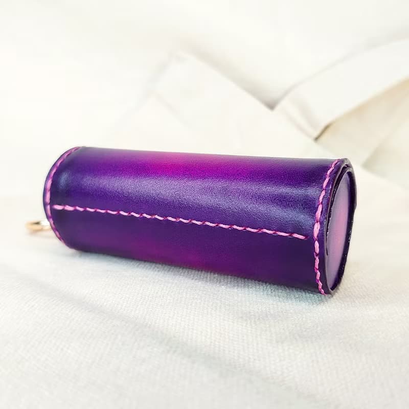 一筒金零錢包/手染漸層款/桃紅紫