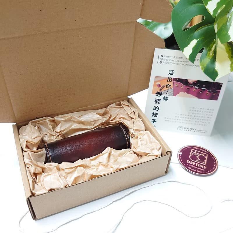 一筒金零錢包/手染漸層款/桃紅紫