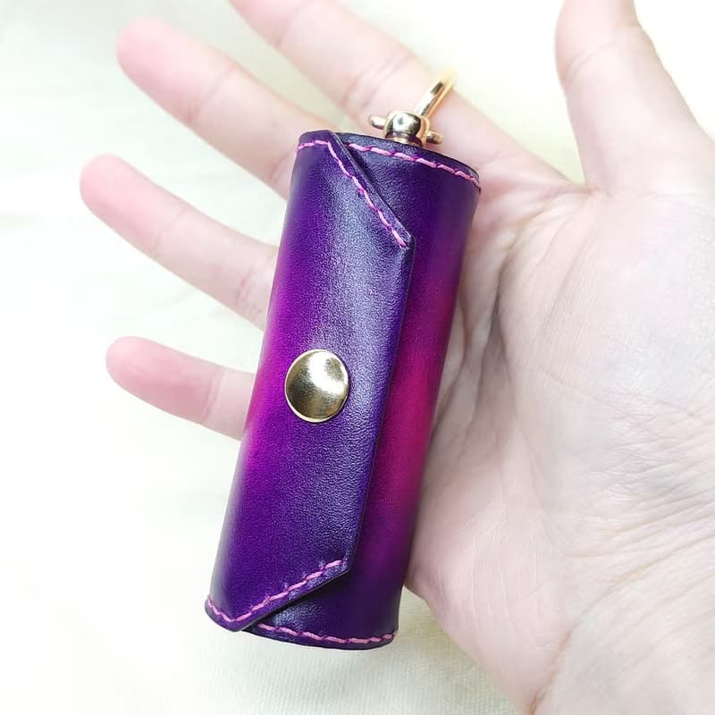 一筒金零錢包/手染漸層款/桃紅紫