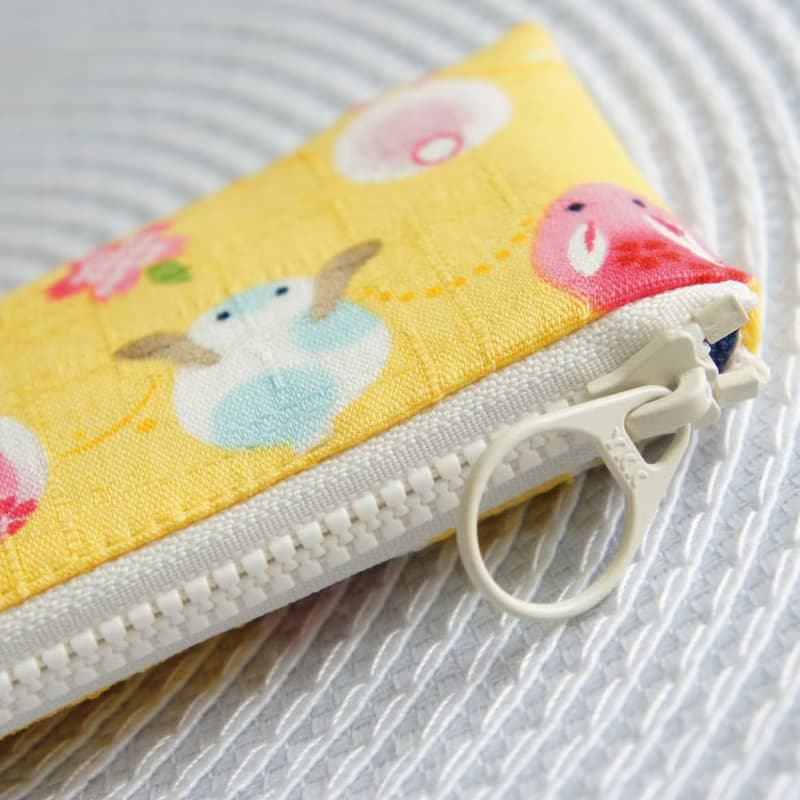 Lovely【日本布】月亮兔子餐具袋、筆袋、黃色、23-24公分筷子