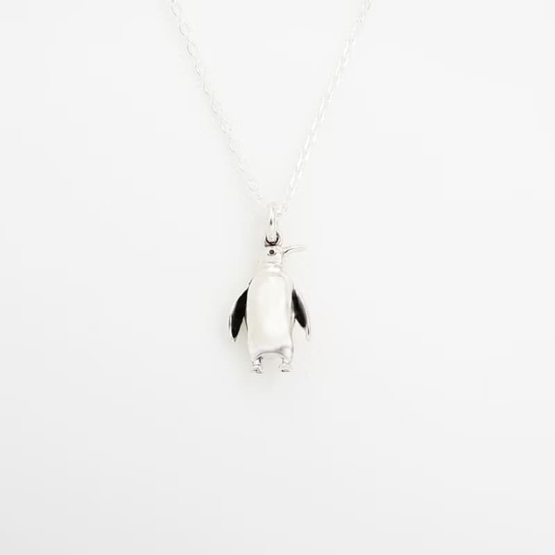 【Angel & Me】3D 可愛 企鵝 penguin s925 純銀 項鍊 生日 禮物