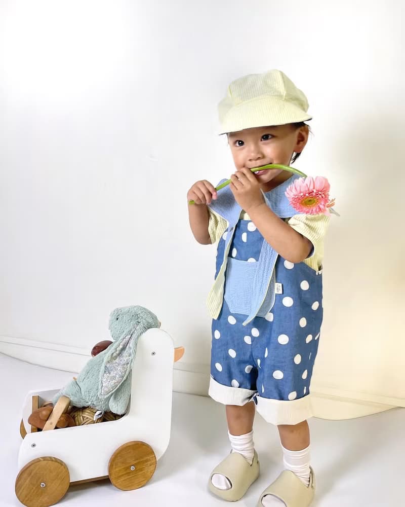 迷糊旅人指南 | 雙面牛仔吊帶水兵領襯衫四件套組