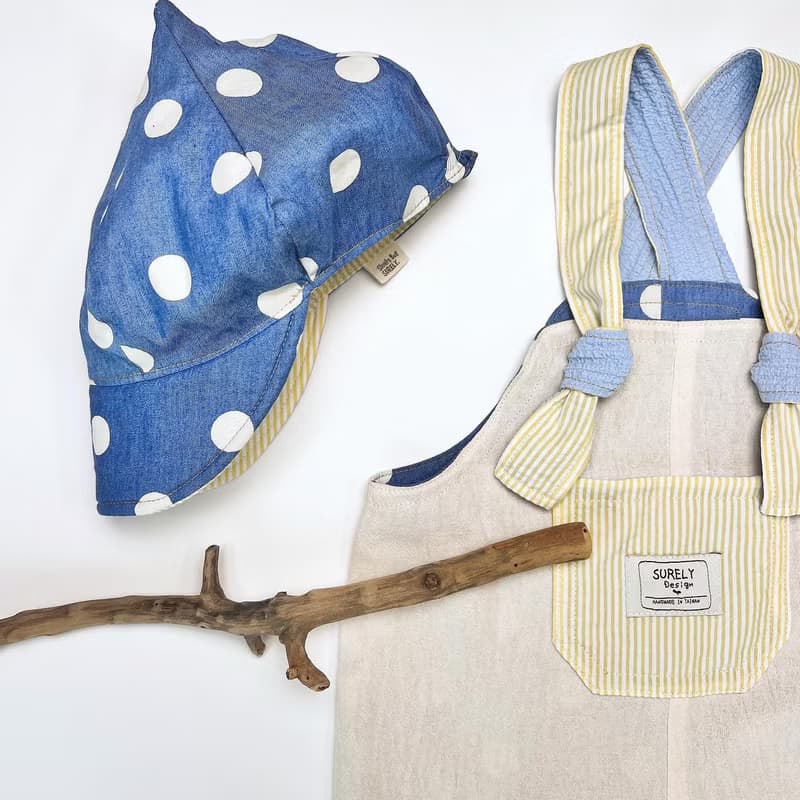 迷糊旅人指南 | 雙面牛仔吊帶水兵領襯衫四件套組