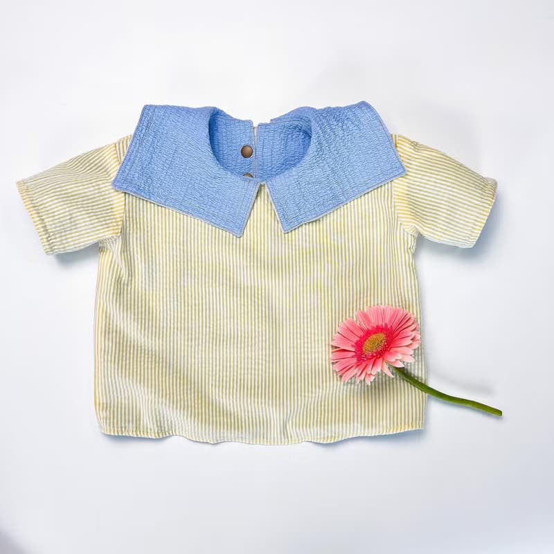 迷糊旅人指南 | 雙面牛仔吊帶水兵領襯衫四件套組