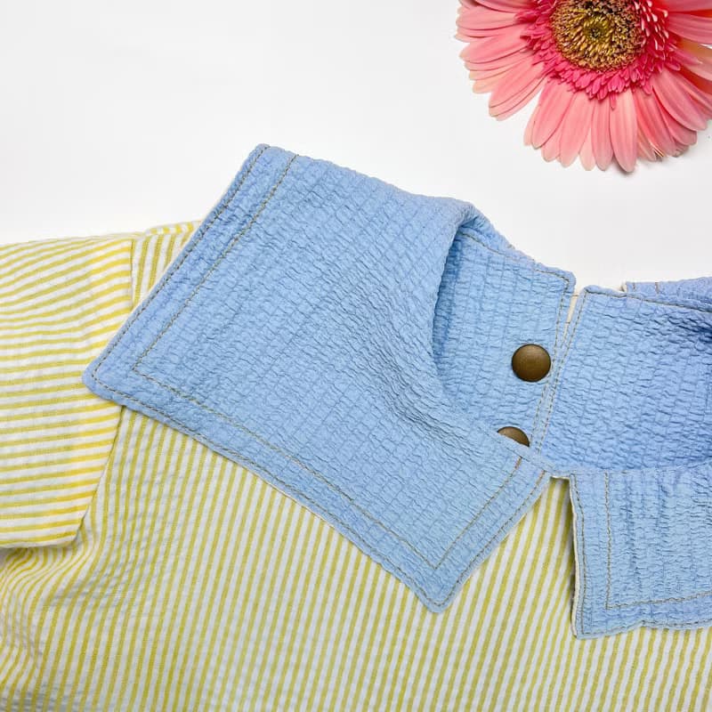 迷糊旅人指南 | 雙面牛仔吊帶水兵領襯衫四件套組