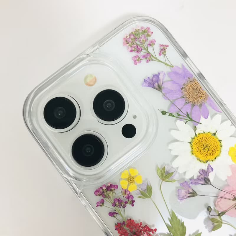 手作天然押花手機殼適用於iPhone 16e 16 Pro Max Samsung S25