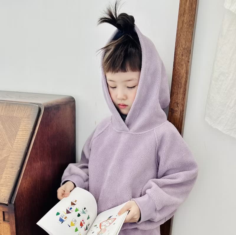 粉紫色毛絨保暖長袖帽T / 親子裝 童裝