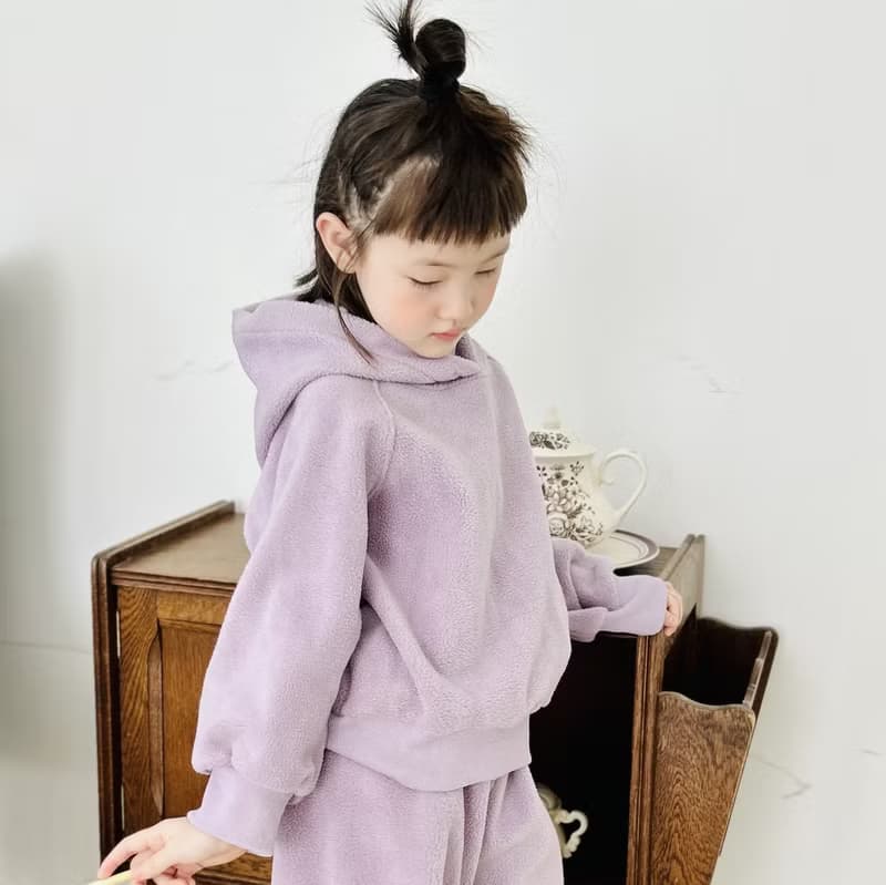 粉紫色毛絨保暖長袖帽T / 親子裝 童裝