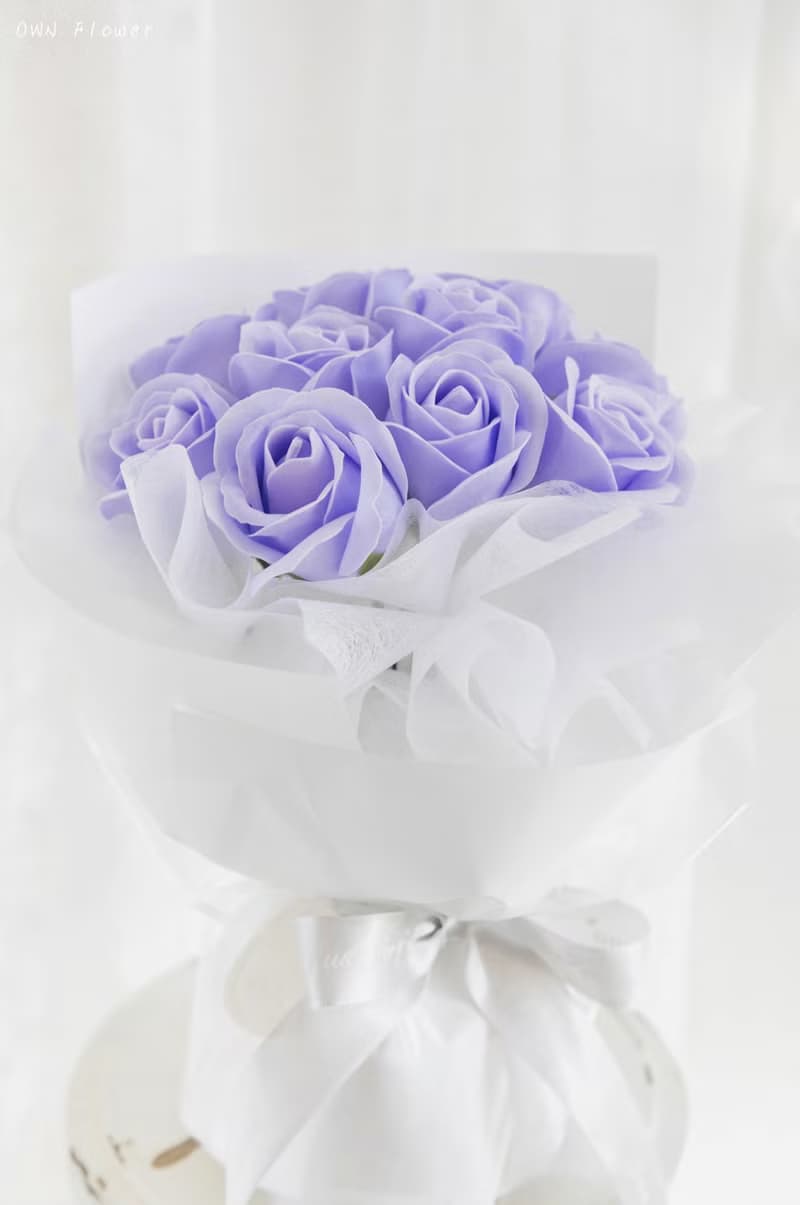 紫玫瑰花束/香皂花花束/生日花束/情人節花束/告白花束/永生花束