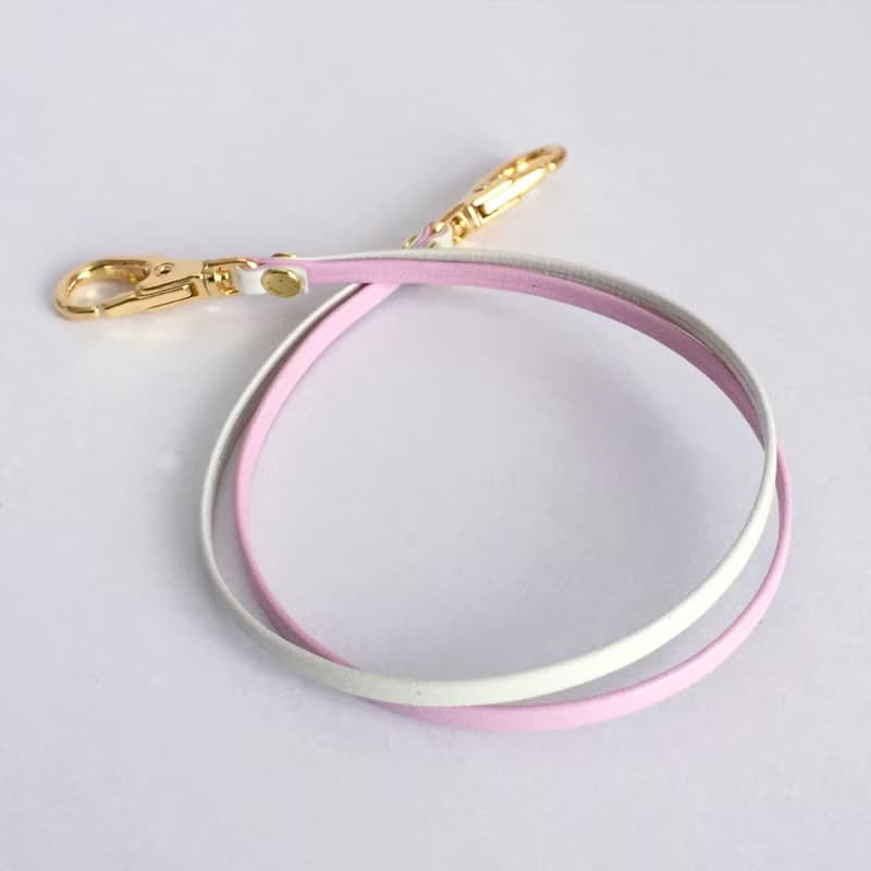 2トーンカラー ストラップ (パールピンク × アイボリー) ゴールド金具
