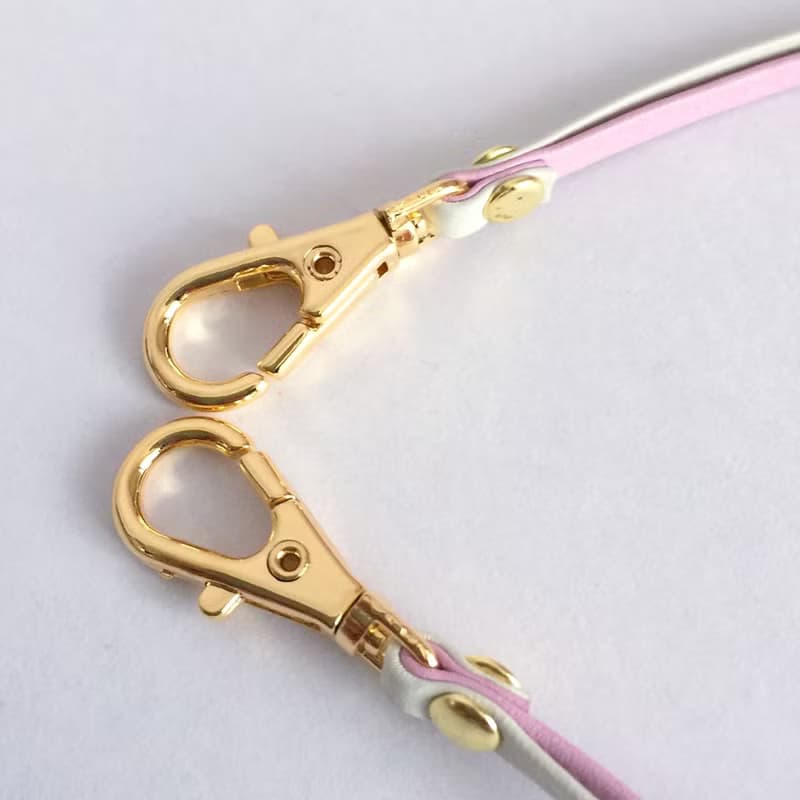 2トーンカラー ストラップ (パールピンク × アイボリー) ゴールド金具