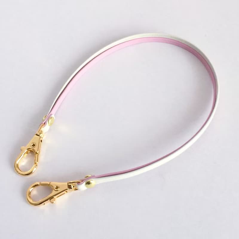 2トーンカラー ストラップ (パールピンク × アイボリー) ゴールド金具