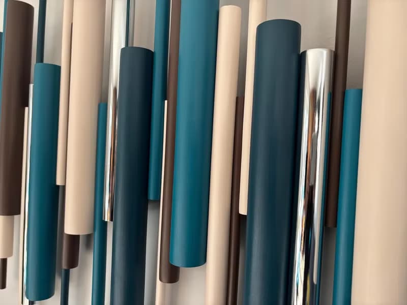 手工木質3D壁掛雕塑 青綠 米色 深棕色 搭配鍍鉻或銅色點綴