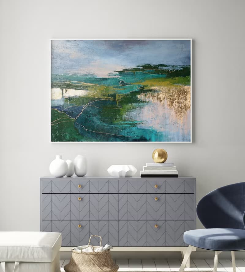Landscape Abstract | Abstract Landscape Painting | Green Abstract Art | North 2