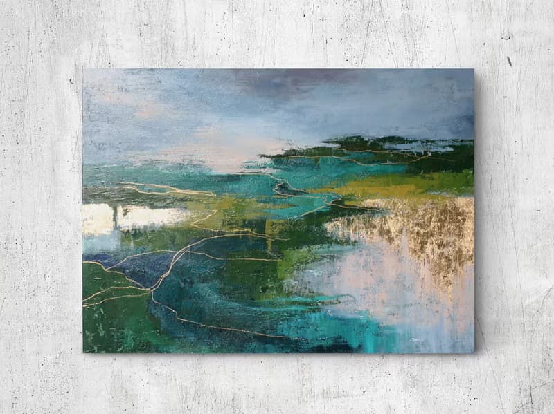Landscape Abstract | Abstract Landscape Painting | Green Abstract Art | North 2