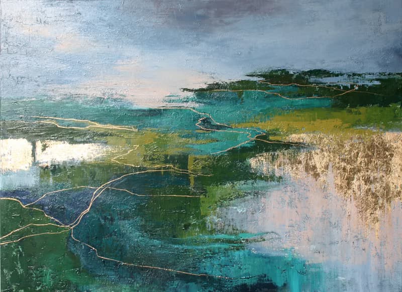 Landscape Abstract | Abstract Landscape Painting | Green Abstract Art | North 2