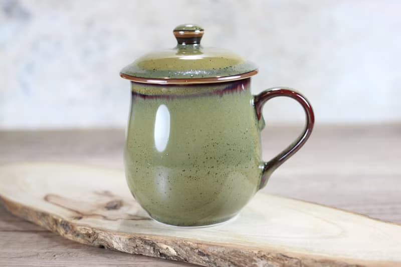 【母親節禮物】300ml 茶末釉蓋杯 帶蓋馬克杯 鶯歌名家葉敏祥作品
