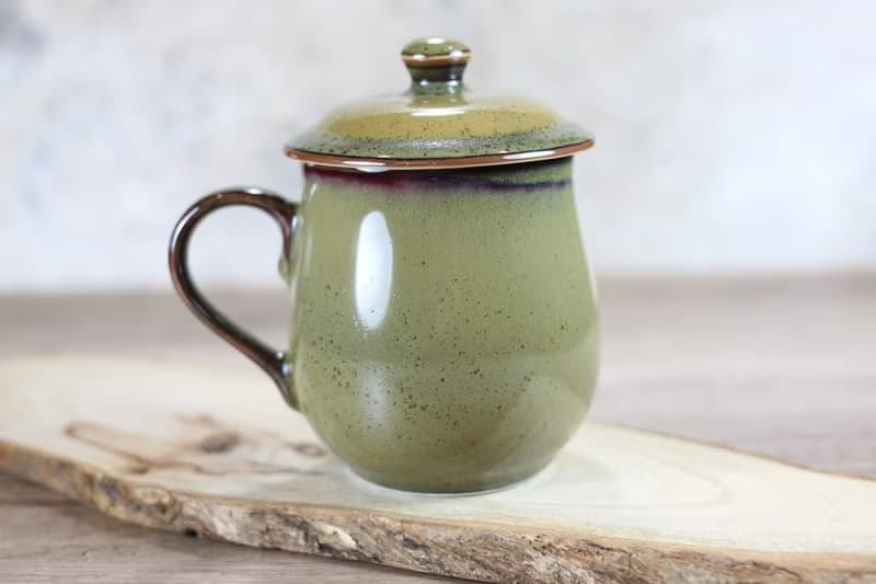 【母親節禮物】300ml 茶末釉蓋杯 帶蓋馬克杯 鶯歌名家葉敏祥作品
