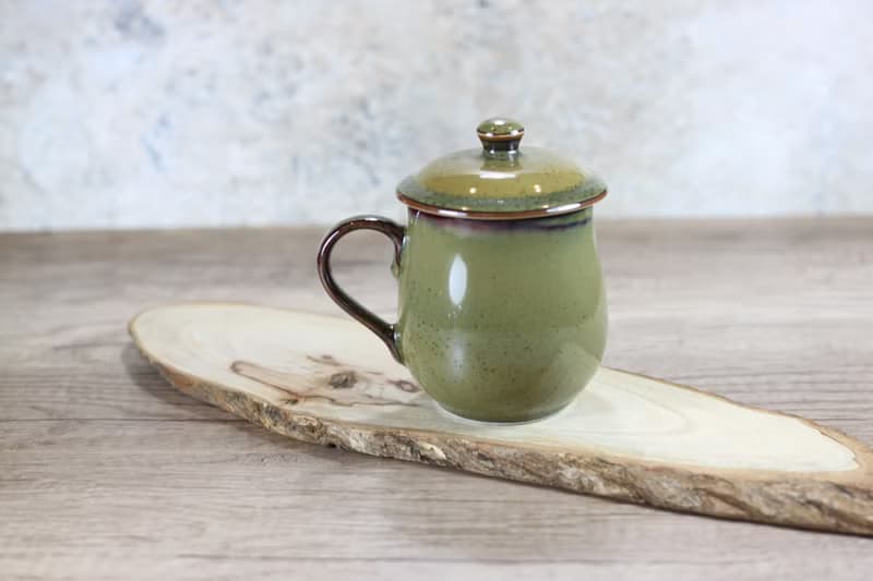 【母親節禮物】300ml 茶末釉蓋杯 帶蓋馬克杯 鶯歌名家葉敏祥作品