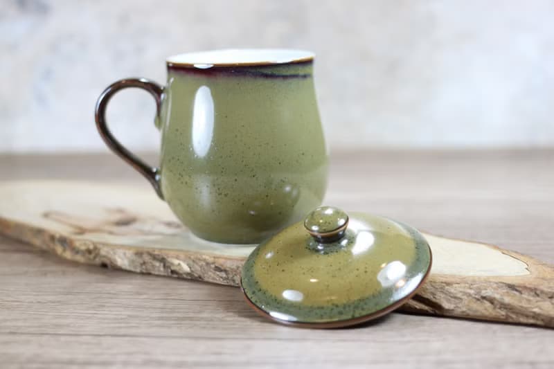 【母親節禮物】300ml 茶末釉蓋杯 帶蓋馬克杯 鶯歌名家葉敏祥作品