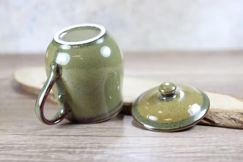 【母親節禮物】300ml 茶末釉蓋杯 帶蓋馬克杯 鶯歌名家葉敏祥作品
